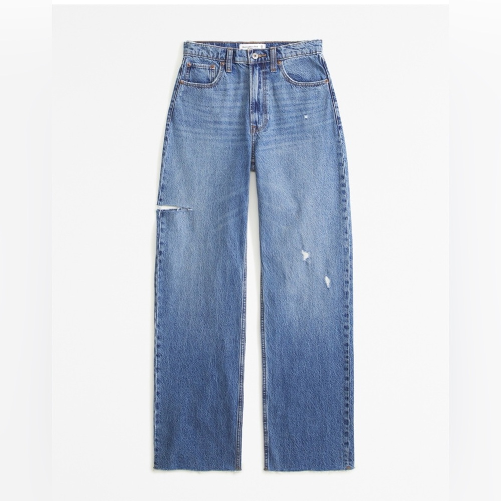 Abercrombie & Fitch curve love distressed jeans